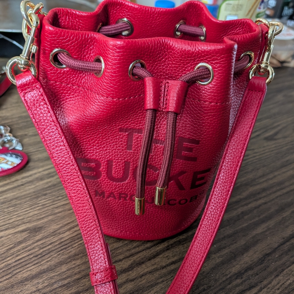 Marc Jacobs Vibrant Red Bucket Crossbody Bag